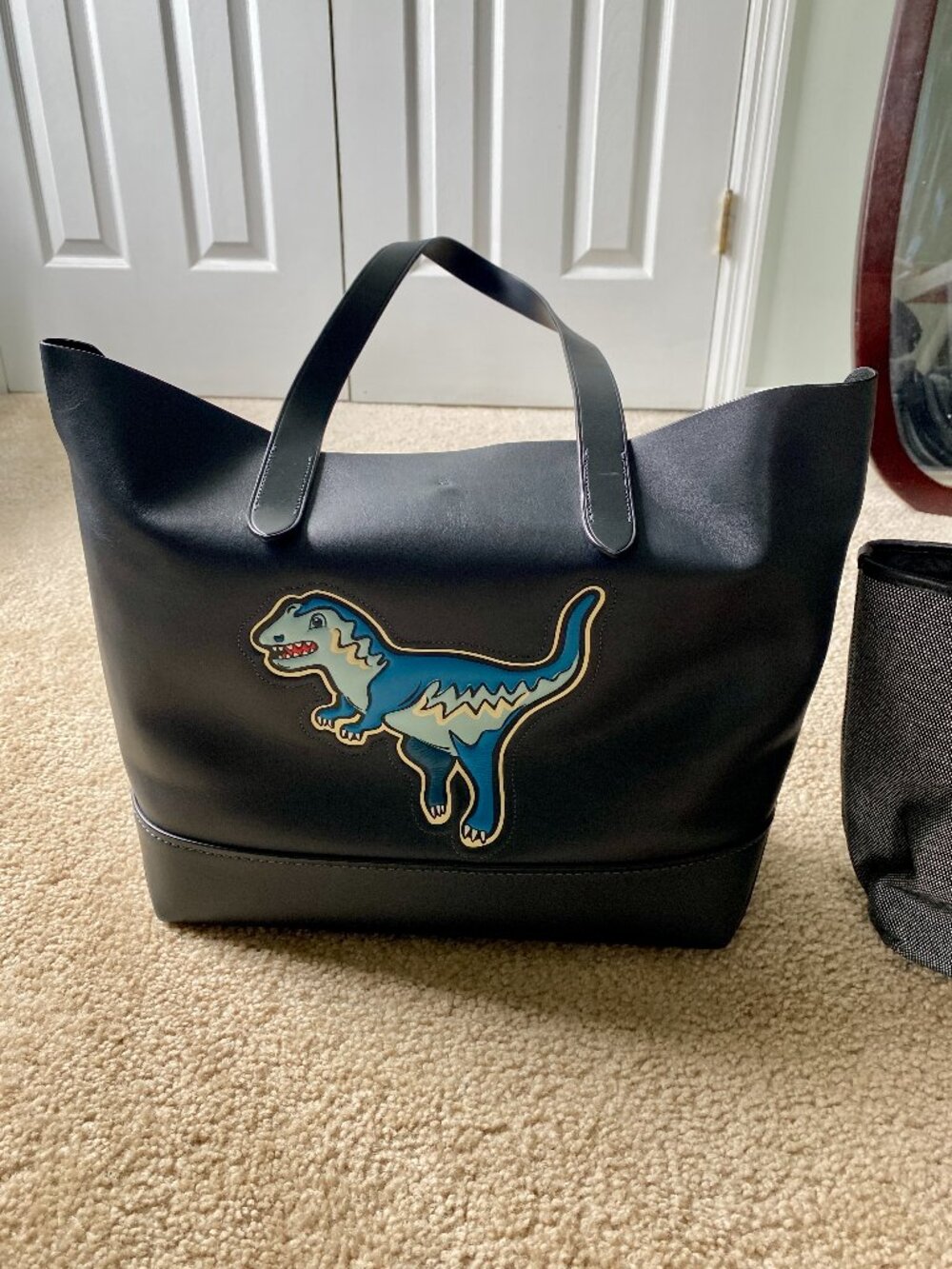 Coach Genuine Leather Tote Bag with Rexy Pattern – Includes Dust Bag & Organizer